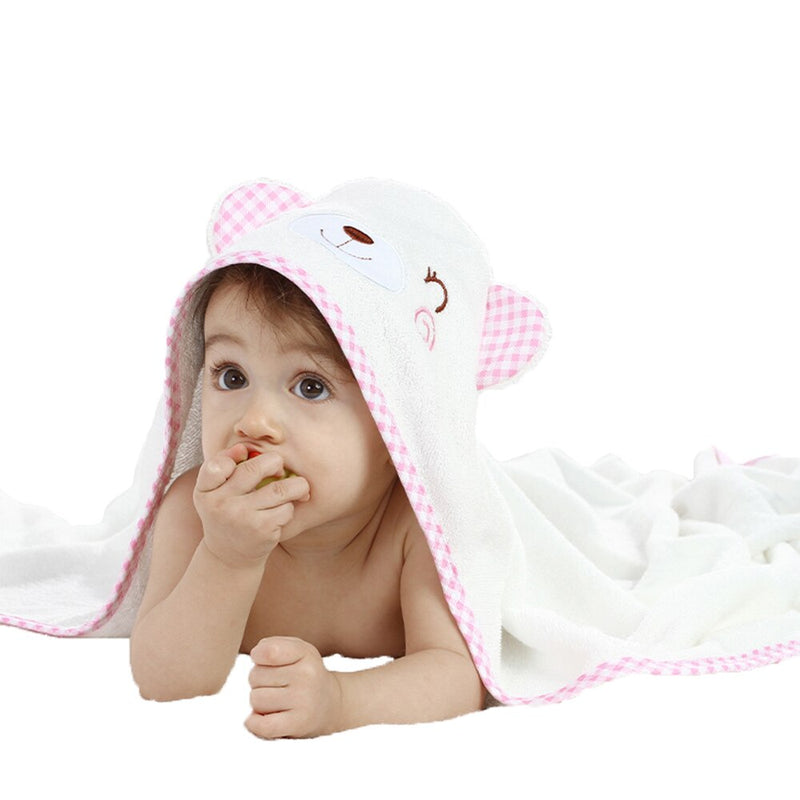 Baby hooded wrapping bath towel