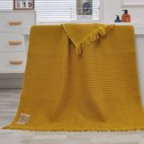 Waffle Honeycomb Tassel Shawl