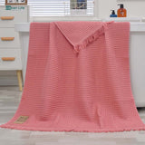 Waffle Honeycomb Tassel Shawl