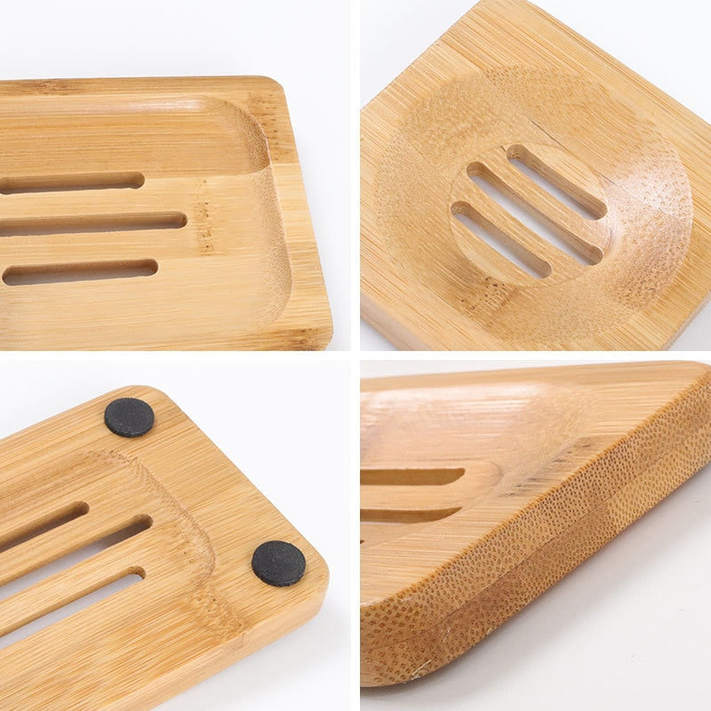 Natural Bamboo Dishes Bath Soap Holder