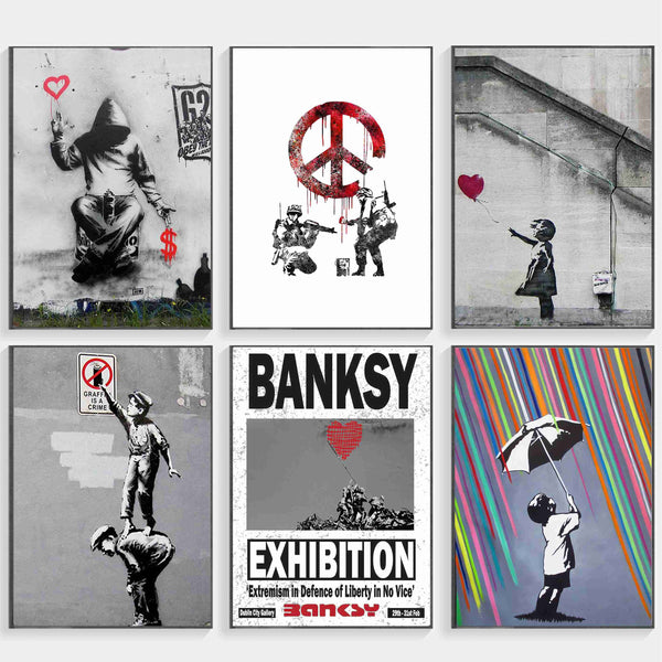 Banksy Graffiti Artwork Painting Girl  Banksy Graffiti Artwork Painting Girl