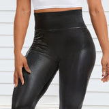 Leather Leggings Women Fitness Yoga Pants
