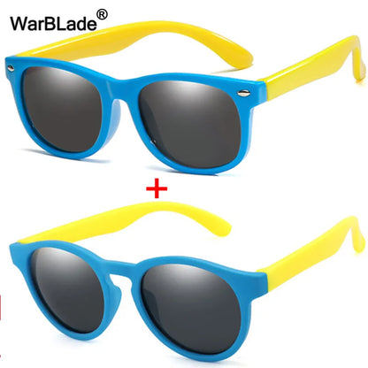 round Polarized Kids Sunglasses Silicone Flexible Safety Children Sun Glasses Fashion Boys Girls Shades Eyewear UV400