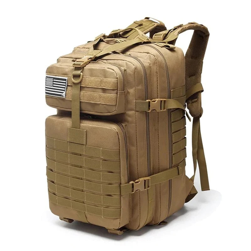 "Ultimate Waterproof Tactical Backpack: 50L Nylon Adventure Gear for Fishing, Hunting, and Outdoor Expeditions"