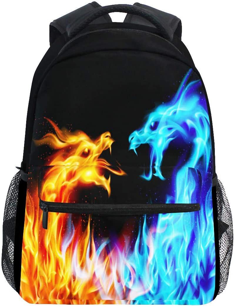 "Experience the Power of the Fire Dragon with the Ultimate Galactic Laptop Backpack - Stylish and Functional for Fashionable Teens and Scholars - Water-Repellent, Perfect for University, Travels, and Everyday Adventures!"
