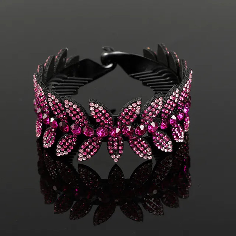 "Stylish Rhinestone Hair Clip: Add Glamour with Crystal Bird Nest Twist and Bun Holder - Perfect Hair Accessory for Women"