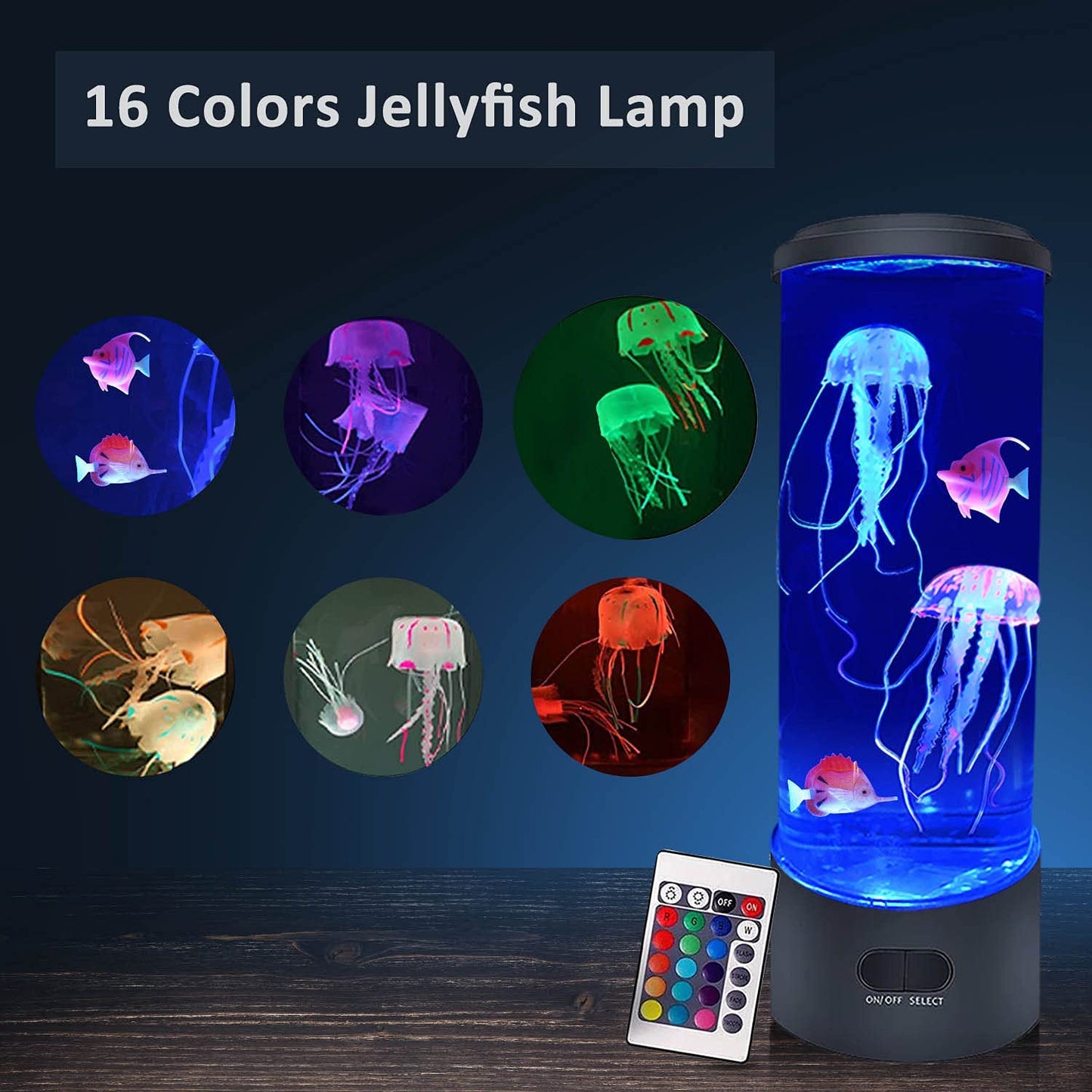 "Magical Jellyfish Lava Lamp - Mesmerizing Color Changing Lights to Illuminate Your Space, Enchanting Table Aquarium Night Light for Home Office Decor (Light Blue)"