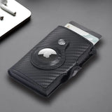 Luxury Leather Airtag Wallet: Stylish Anti-Lost Card Bag with Airtags Tracker Protection - Perfect for Men and Women