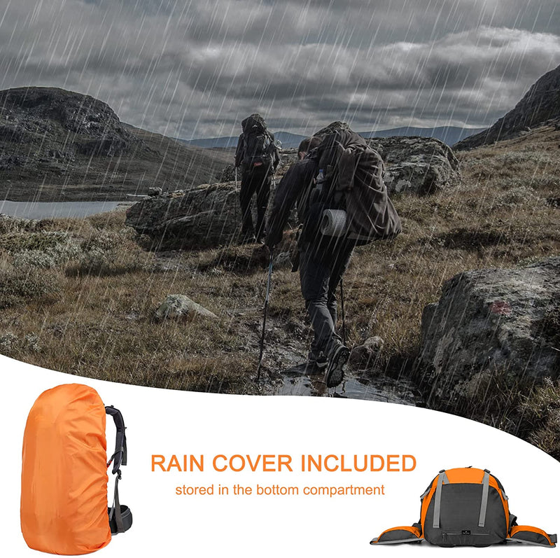 "Premium All-Weather Hiking Backpack - Loowoko 50L: Stay Dry and Equipped with the Waterproof Camping Essentials Bag, Complete with Rain Cover. Enjoy Unparalleled Comfort and Convenience with this Lightweight 45+5 Liter Backpacking Backpack!"