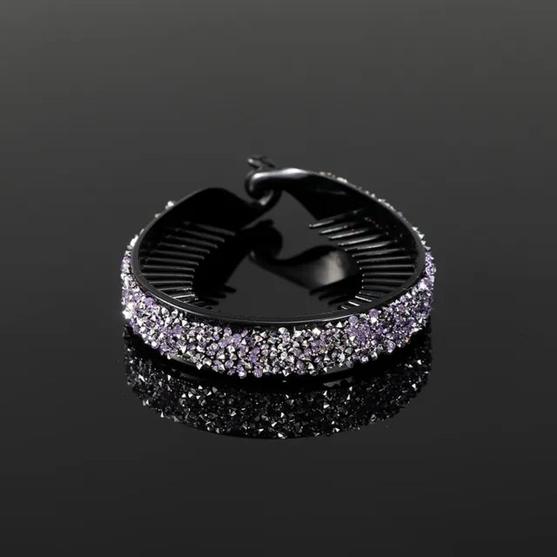 "Stylish Rhinestone Hair Clip: Add Glamour with Crystal Bird Nest Twist and Bun Holder - Perfect Hair Accessory for Women"