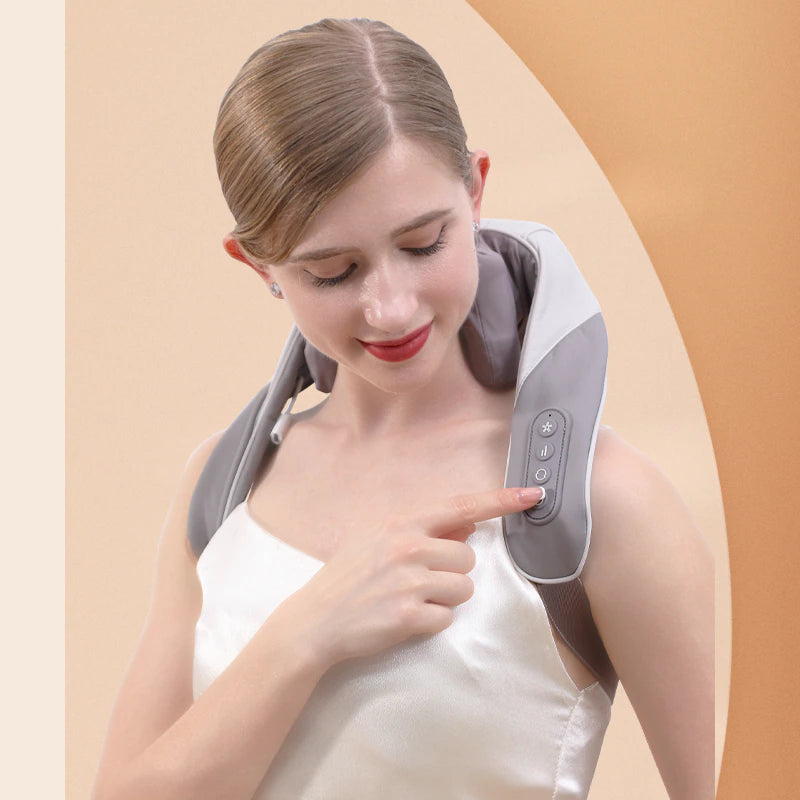 Professional title: "Wireless Electric Shiatsu Neck and Back Massager with Soothing Heat, Deep Tissue 5D Kneading Massage Pillow for Shoulders, Legs, and Body"