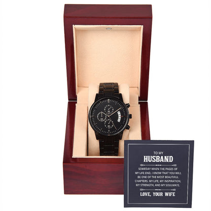 Black Chronograph Watch -