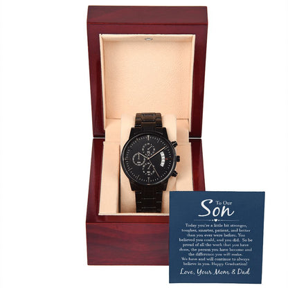 Black Chronograph Watch -
