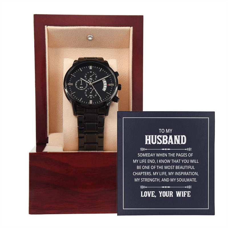 Black Chronograph Watch -