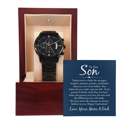 Black Chronograph Watch -