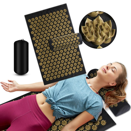 "Revitalize Your Body with the Pranamat Eco Lotus Spike Mat - The Ultimate Acupuncture Massage Cushion for Neck, Feet, Back, and Yoga"