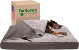 Professional Product Title: "Premium Cooling Gel Dog Bed with Removable Washable Cover - Designed for Large Dogs up to 95 lbs - Berber & Suede Blanket Top Mattress - Gray, Jumbo/XL Size"