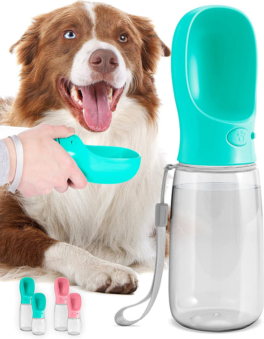 Professional title: ```Portable Dog Water Bottle with Leak-Proof Design, Ideal for Outdoor Activities - 19oz Blue Pet Water Dispenser for Walking, Hiking, and Travel```