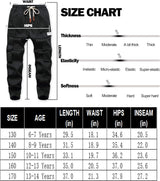 Boys Cargo Pants Cotton Casual Pants Drawstring Loose Jogging Bottoms Elastic Cuffed Cargo Joggers