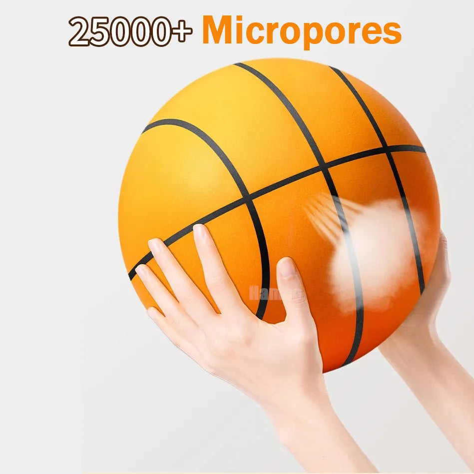 Professional product title: "Silent Size 7 Squeezable Bouncing Basketball - Indoor Mute Ball for Sports and Recreation - 24cm Foam Basketball"