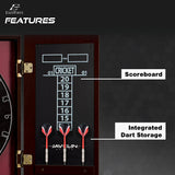 "Transform Your Game Room with the Ultimate Dartboard Upgrade: Effortless Assembly, Complete with Cabinet and Everything You Need!"