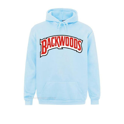 "Backwoods Logo Hoodie: Classic Men's Pullover for a Funny, Oversized, and Kawaii Style"