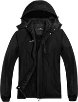 "Men's Waterproof Ski Jacket - Winter Warrior: Optimal Snow and Wind Protection, Hooded with Sleek Black Design"