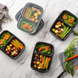 Professional Title: "Pack of 50 Sets - 28 Oz. Meal Prep Containers with Lids, Divided 2 Compartment Lunch Containers, Bento Boxes, and Food Storage Containers"