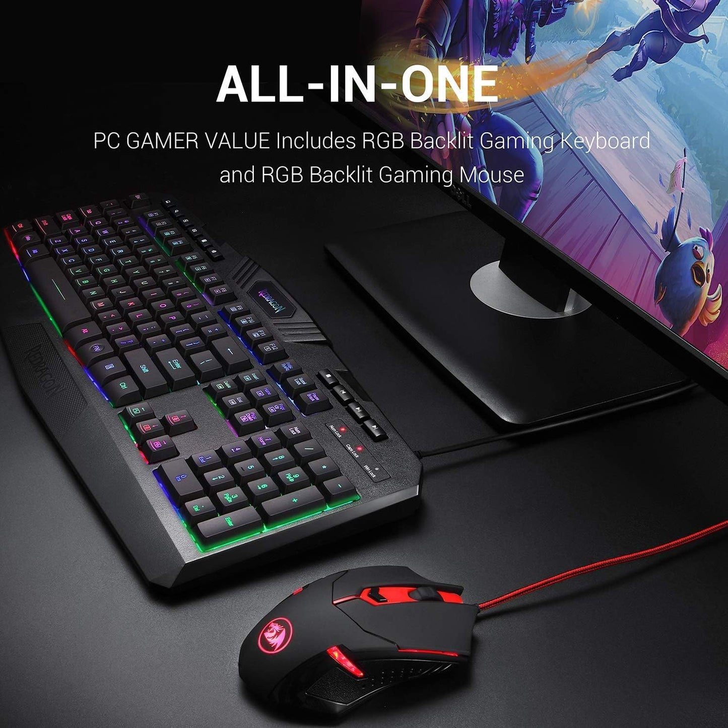 "Optimize Your Gaming Experience with the Redragon S101 Gaming Keyboard and M601 Mouse Combo - Showcasing RGB Backlighting and Customizable Functions [New and Improved Version]"
