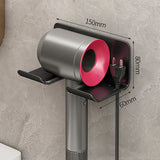 "Ultimate Hair Styling Station: Wall-Mounted Hair Dryer Holder and Organizer with Sleek Storage Box and Convenient Straightener Stand - For a Tidy and Stylish Bathroom Look"