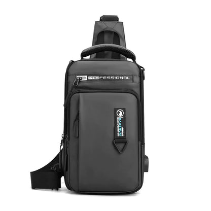 "Ultimate Men's Crossbody Bag: Stylish, Waterproof, and Equipped with USB Charging Port for On-the-Go Convenience!"