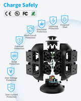 "Premium Tower Power Strip Surge Protector with Extended Cord – Safely and Efficiently Charge All Your Devices!"