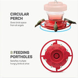 "Premium Hummingbird Feeder with Ant Moat, Bee Guard, and Elegant Design - Ideal for Attracting Charming Avian Species!"