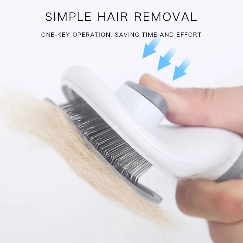 "Ultimate Pet Grooming Tool: Self-Cleaning Brush for Dogs and Cats - Say Goodbye to Pet Hair with Ease!"