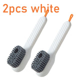 Multifunction Cleaning Shoe Brush Soft Automatic Liquid Shoe Brush Long Handle Clothes Brush Soap Brush with Hook Clean Tool