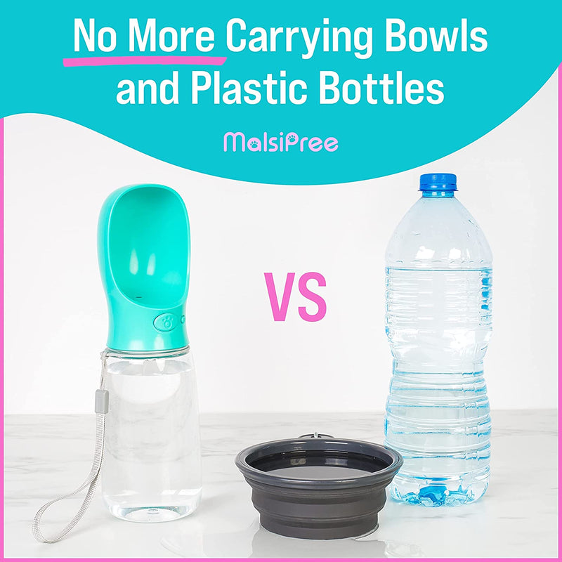 Professional title: ```Portable Dog Water Bottle with Leak-Proof Design, Ideal for Outdoor Activities - 19oz Blue Pet Water Dispenser for Walking, Hiking, and Travel```