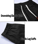 Boys Cargo Pants Cotton Casual Pants Drawstring Loose Jogging Bottoms Elastic Cuffed Cargo Joggers