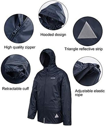 "Enhance Your Comfort and Style with the Men's Waterproof Rain Suit - Ideal for Golfing, Hiking, Traveling, and Running"