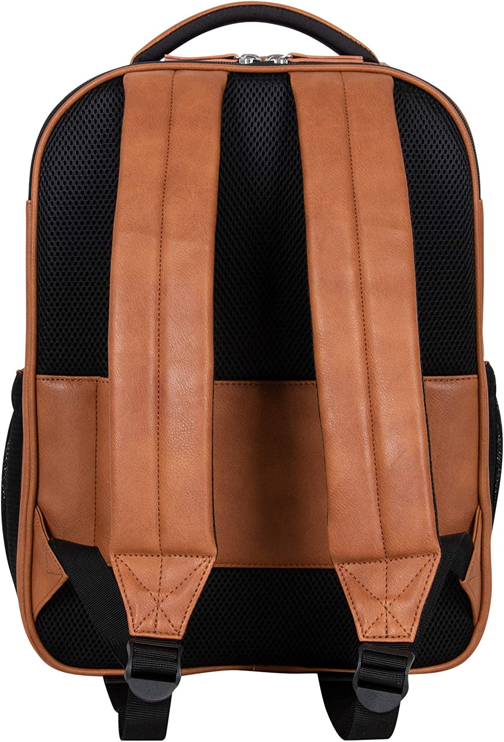 Professional Title: "Premium Vegan Leather Tablet Bookbag with Anti-Theft RFID, Ideal for Work and Travel, Cognac, 15.6" Laptop Backpack"