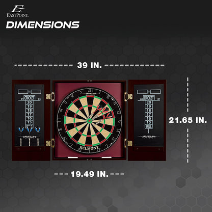 "Transform Your Game Room with the Ultimate Dartboard Upgrade: Effortless Assembly, Complete with Cabinet and Everything You Need!"