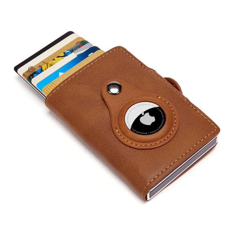 Luxury Leather Airtag Wallet: Stylish Anti-Lost Card Bag with Airtags Tracker Protection - Perfect for Men and Women