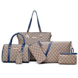 "Exquisite Collection: Premium Leather Designer Handbags - Stylish 6 Piece Set with Shoulder Bag, Crossbody Bag, and Patterned Luxury"