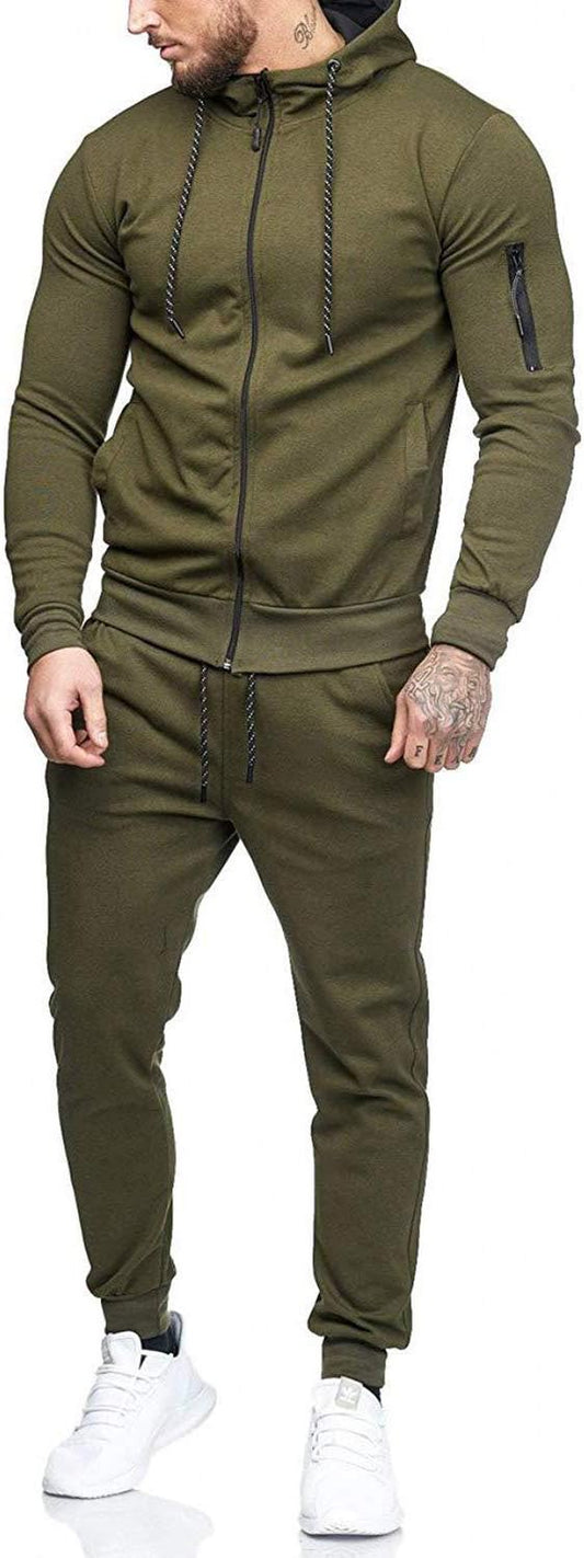 "Men's Casual Hoodie Sweatsuit: A Fashionable and Functional Choice for Jogging and Athletic Activities"