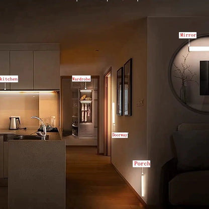 "Enhance Your Home with Wireless LED Motion Sensor Night Lights - Perfect for Bedrooms, Staircases, Closets, and More!"