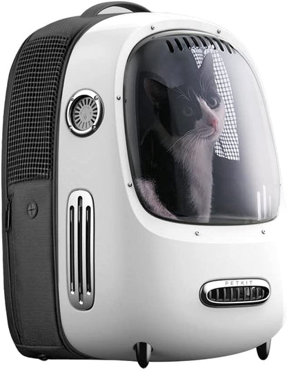 Professional Product Title: "Premium Ventilated Pet Backpack Carrier with Integrated Fan and Light - Ideal for Travel, Hiking, and Walking - Lightweight and Spacious Outdoor Backpack for Cats and Puppies"