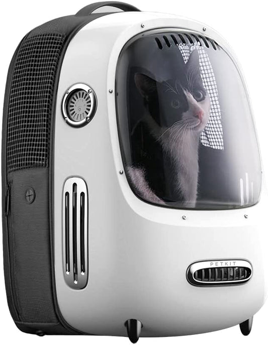 Professional Product Title: "Premium Ventilated Pet Backpack Carrier with Integrated Fan and Light - Ideal for Travel, Hiking, and Walking - Lightweight and Spacious Outdoor Backpack for Cats and Puppies"