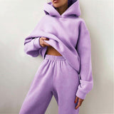 Cozy Chic: Women's Oversized Fleece Two-Piece Set for Autumn/Winter 2021